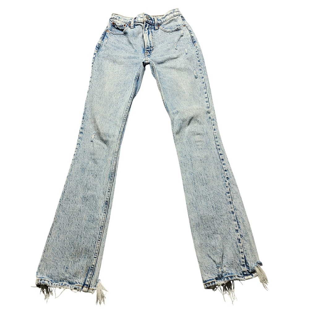 Abercrombie &‎ Fitch The 90s Skinny High Rise Jeans 24 00R Light Blue Acid Wash